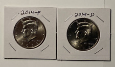 2014 P-D KENNEDY HALF DOLLAR Set (2 COIN SET) Uncirculated. 50th Anniversary picture