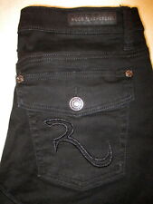 Rock & Republic Kendall Capri Stretch Flap Pkts Womens Black Jeans Size 12 x 27 picture