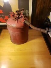 ANTIQUE 5 GALLON GAS CAN OLD RED PAINT SAFTEY CAN NICE   picture