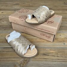 NIB New Eurosoft by Sofft Dayna Gold Metallic Slip On Sandals US Women's 6 picture