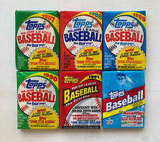 Lot of 93 Vintage Topps Baseball Cards in Six Unopened Packs (1987-92) picture
