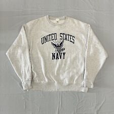Vintage Champion US Navy Sweatshirt Extra Large Gray Blue Mens Reverse Weave picture