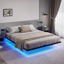Floating Bed Frame Queen Size with LED Lights,  Modern Metal Platform Bed Frame picture