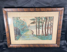 ATQ VTG ORIGINAL WATERCOLOR SIGNED  1915 antique framing, and glass 16x22’’ picture