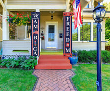 4th of July Porch Sign Patriotic Door Decoration  picture