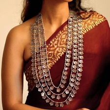 Ethnic Bollywood Indian Traditional Silver Oxidized Indian Jewelry Long Necklace picture