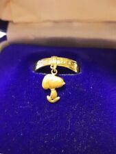 Vintage RARE UFS Snoopy 18k Yellow Gold Swing Charm Ring Circa 1958 Signed picture