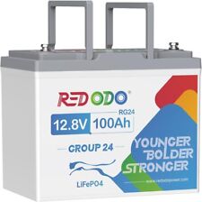 Redodo 12V 100Ah Group 24 LiFePO4 Lihium Battery 100A BMS Grade A Cells picture