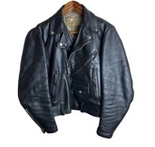 Vintage Horsehide Men’s Black Motorcycle Jacket Lined Size 36 picture