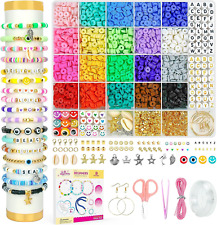 Polymer Clay Bracelet Making Kit - 5000Pcs Heishi Flat Preppy Beads with Charms picture