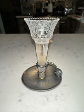 Antique 1880s Meriden B. Company Crystal Sliver Plate Floral Vase #160 picture