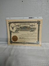 RARE Antique Stock Certificate  Nice Graphics Elks Building Company  picture