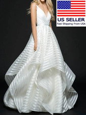 New Fashion V- Neck Wedding Prom Dress White picture