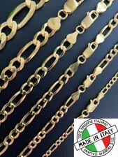 14k Gold Plated Solid 925 Sterling Silver Figaro Chain Bracelet ITALY 2.5-10mm picture