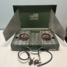 VINTAGE BERNZ O MATIC 2 Burner Propane Camping Cook Stove TX850 picture
