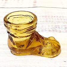 Vintage DEGENHART GLASS Hobo Shoe Boot Toothpick Holder Amberina picture