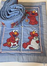Vintage Baby Blanket Elmo Sesame Street Riegel 33x42” Quilted Bumper NOS picture
