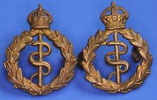 British Army WW1 - Pair Royal Army Medical Corps brass Collar Badge [RAMC1] picture