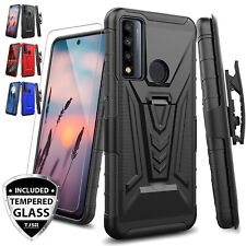 For ATT Motivate Max U668AA Holster Heavy Duty Belt Clip Case+Tempered Glass picture