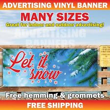 Let it snow Advertising Banner Vinyl Mesh Sign Xmas Fir Christmas Wreath Trees picture