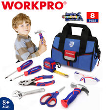 WORKPRO 9Piece Kid Real Hand Tool Set Junior Tool Kit Children DIY Building Blue picture