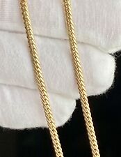 Vintage 12k Gold Filled Flat Thick Herringbone 16in Chain Necklace 3mm wide 6.8g picture