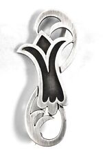 Charming Vintage Art Nouveau Solid Sterling Silver Brooch Lily Flower picture