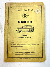 Vintage 1938 IH Model D-2 Truck Instruction Book picture