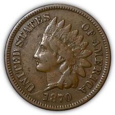 1870 Indian Head Cent Very Fine VF Coin, Scratch #6774 picture