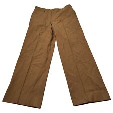 Vintage Military Wool Pants Men 34x30 Green Button Fly Flat Front 1940’s WW II picture