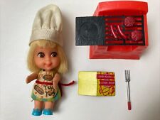Vintage Mattel 1967 Liddle Kiddle Doll Sizzly Friddle Chef Bar B Q Set picture