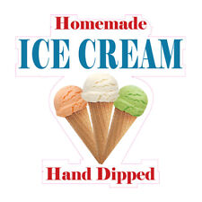 Food Truck Decals Homemade Ice Cream Hand Dipped Retail Concession Sign Red picture
