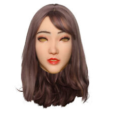 Realistic Silicone Female Head Mask Make Up Face Mask Disguise Halloween Cosplay picture