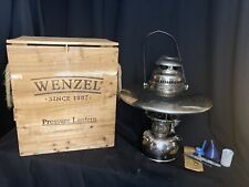 Wenzel Nickel Plated Pressure Kerosene Lantern in Wood Crate #823018 Camping picture