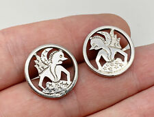 Antique/Vintage Islamic Sterling Silver Unusual Mythical Creature Cufflinks picture