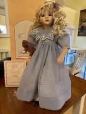 Bisque Artist Doll Pauline’s Limited Edition Dolls “TAMMY” W/Bear # 177/950. picture