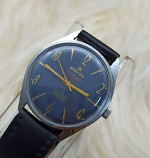 Vintage 60s Atlantic Worldmaster Original Blue Watch 21 Jewels Mechanical Manual picture