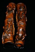 Chinese Vintage Boxwood Carved Animal Paperweight Ethnic Cultural Collectible picture