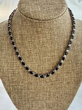 20 Ct 5x3 Oval Cut Black Spinel Lab-Created Women Tennis Necklace 18