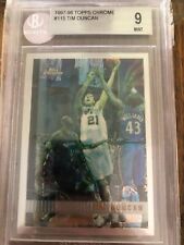 1997-98 Topps Chrome #115 Tim Duncan Rookie BGS 9 Mint HOF Invest Nice Deal picture