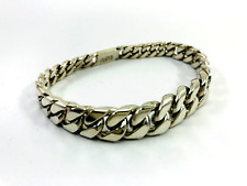 Taxco Mexico 925 Sterling Silver Tapered Curb Chain Bracelets. 47 grams, 7.5