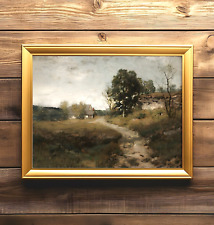 Rustic Landscape Art Print Vintage Country Landscape Painting Farmhouse Decor picture