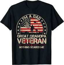 I'm A Dad Great Grandpa And A Veteran Nothing Scares Me Men Gift Unisex T-Shirt picture