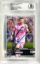 2023 Topps Chrome MLS Lionel Messi Signed Inter Miami Trading Card #58 Beckett picture