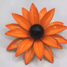 Vintage Orange Flower Brooch Spring Enamel picture
