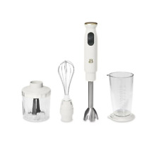 Beautiful 2-Speed Immersion Blender with Chopper & Measuring Cup, White Icing by picture