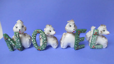 Vintage Lipper Mann Japan Ceramic Christmas Spaghetti Poodle Dog w NOEL Letters picture
