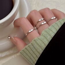 Fashion 925 Silver 26 A-Z Initial Letters Open Ring Adjustable Gift For Women picture