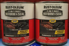 (2-Pack) RUST-OLEUM 2 in 1 Rust Reform & Seal Black Rubberized Coating, 2 Quarts picture