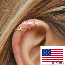 1 Pair REAL S925 Sterling Silver Ear Cuff Earring Cartilage No Pierce Minimalist picture